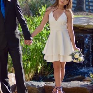 White short, formal dress